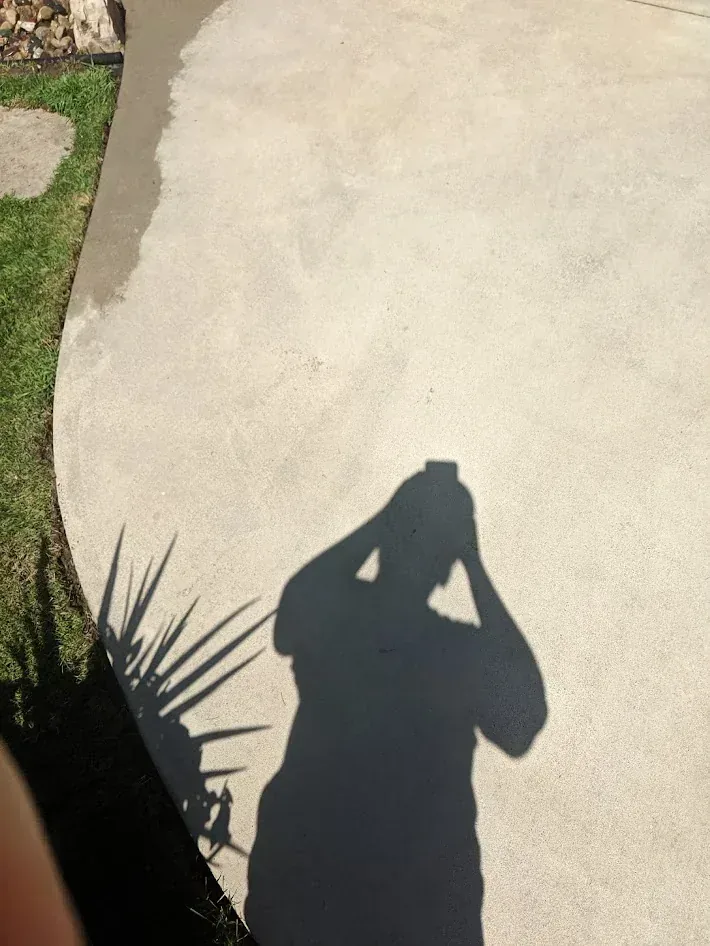After pressure washing showing cleaned exterior surface